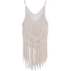 Beach crochet hollow blouse Hand crochet lace fringed vest 95