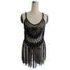 Beach crochet hollow blouse Hand crochet lace fringed vest 95