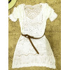 Bikini Knit Embroidered Beach Cover-up Off Neck Dress 70