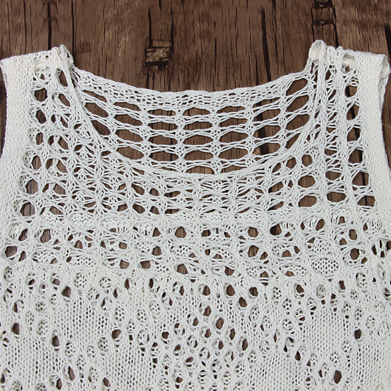 Bikini Top Knit Hollow Chainlink Vest Long Dress 53