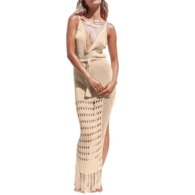 Bikini Top Tie Tassel Swimsuit Coat Beach Maxi Skirt 49
