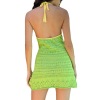 Crochet Dress Open Back Halter Neck Strap Sexy V Neck Package Hip Skirt 14