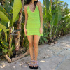 Crochet Dress Open Back Halter Neck Strap Sexy V Neck Package Hip Skirt 14