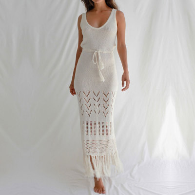 Fringed Swimsuit Coat Beach Long Skirt Women's Bikini Cover Up 50
