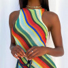Hip wrap fashion slim sleeveless round neck dress 34
