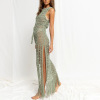 Hollow tie fringed swimsuit coat dress 41