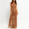 Hollow tie fringed swimsuit coat dress 41