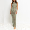 Hollow tie fringed swimsuit coat dress 41