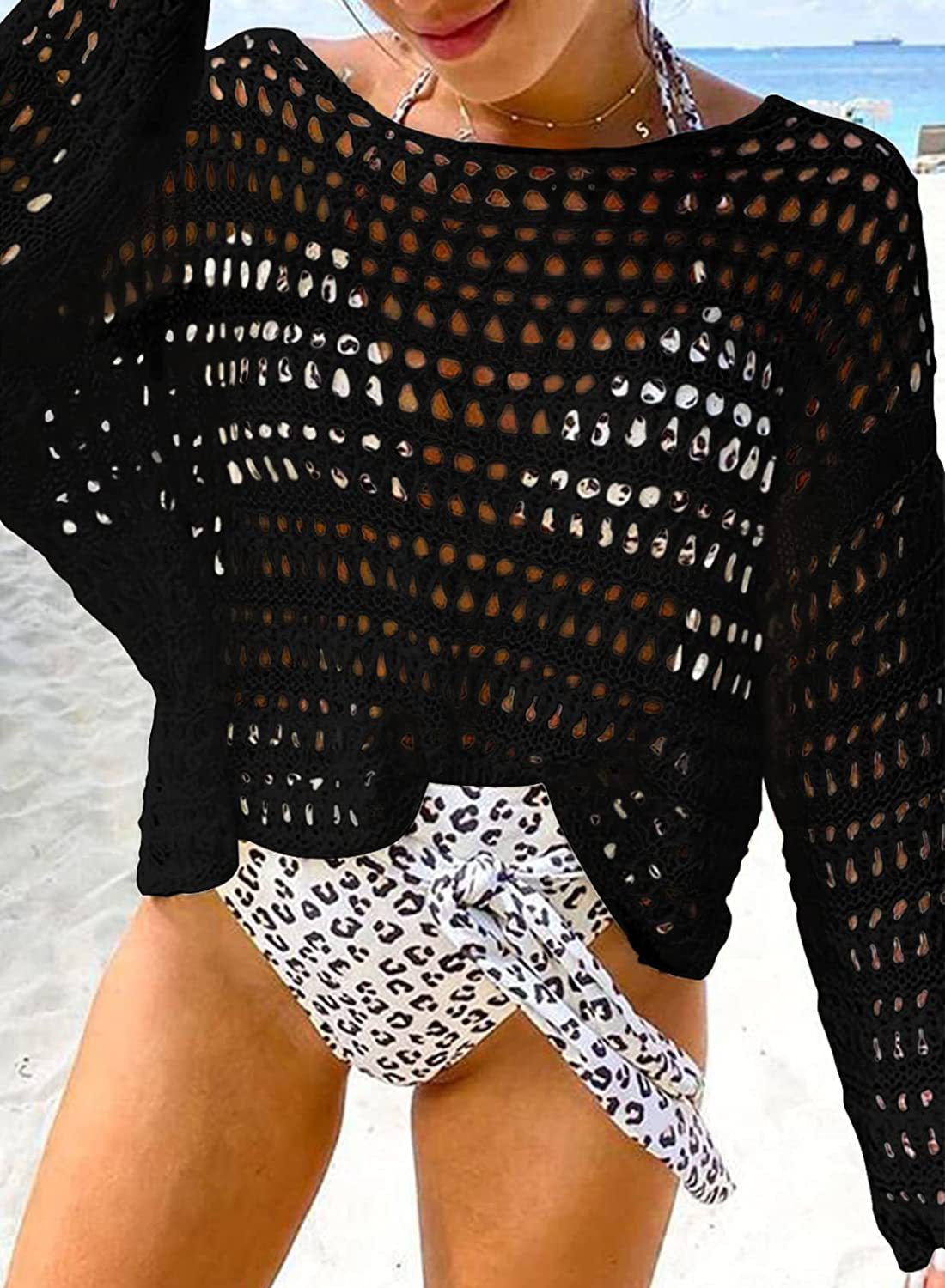 Hot Sale White Knit Loose Beach Bolero Sunscreen Shirt 65
