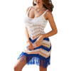 Knitted beach sunscreen fringe striped sundress 83