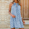 Lace Elegant Sleeveless Beach Solid Plaid Dress 35