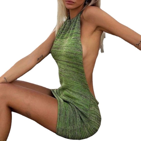 New women's new sleeveless tight knit bag hip dress 21