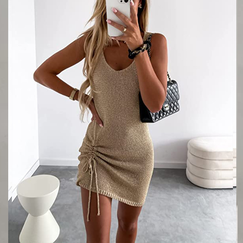 Pure color sexy women's vest skirt skirt hem dress 29