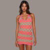 Short Skirt Spice Girl V-Neck Halter Neck Backless Slim Knitted Dress 28