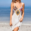 Sling V-neck hollow stitching beach blouse beach skirt women 15