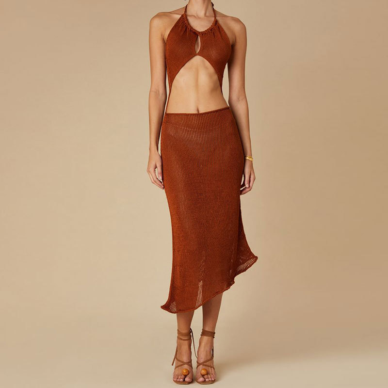 Strap sexy backless beach dress 5
