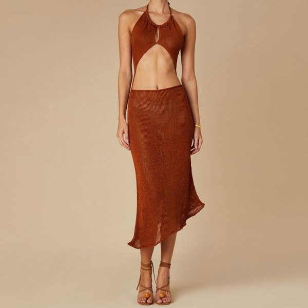 Strap sexy backless beach dress 5