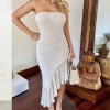 Strapless knitted fringed dress 6