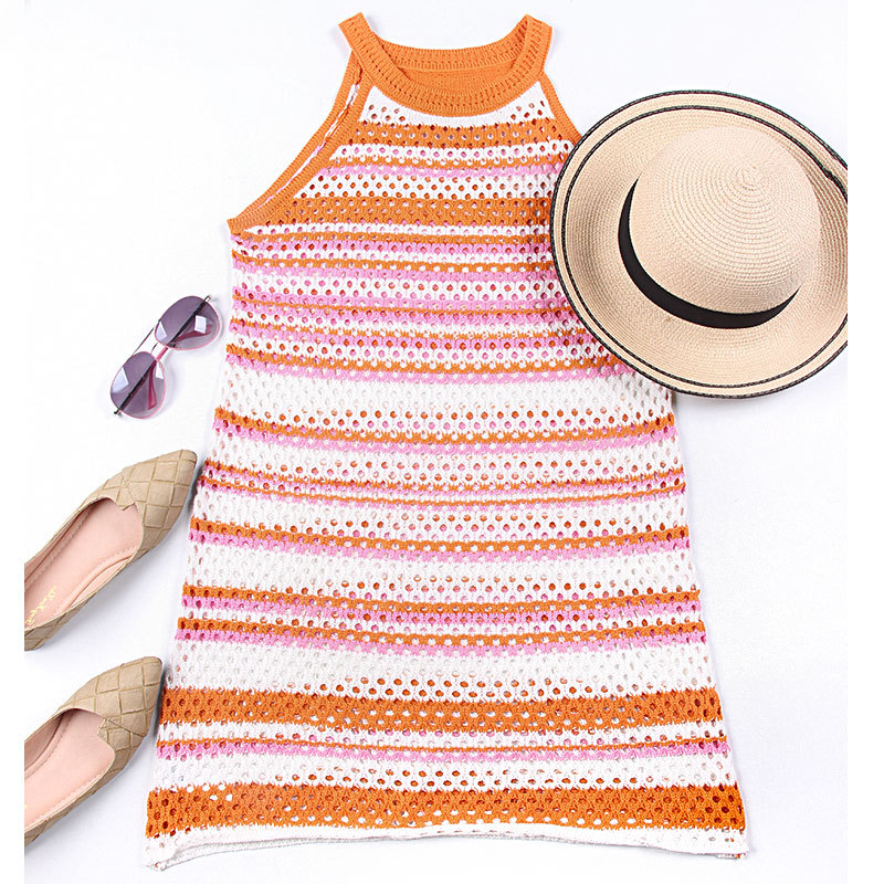 Summer new striped color women's bikini cover-up jumpsuit 102