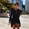 Swimsuit Knitwear Bell Sleeve Hollow Lace Beach Long Dress 87