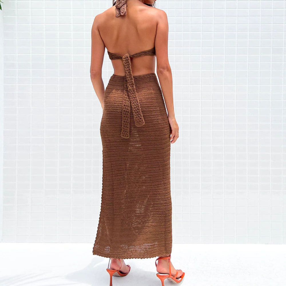 V-neck strapless beach dress 43