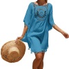 women's hollow beach cover up bikini sun protection shirt 26