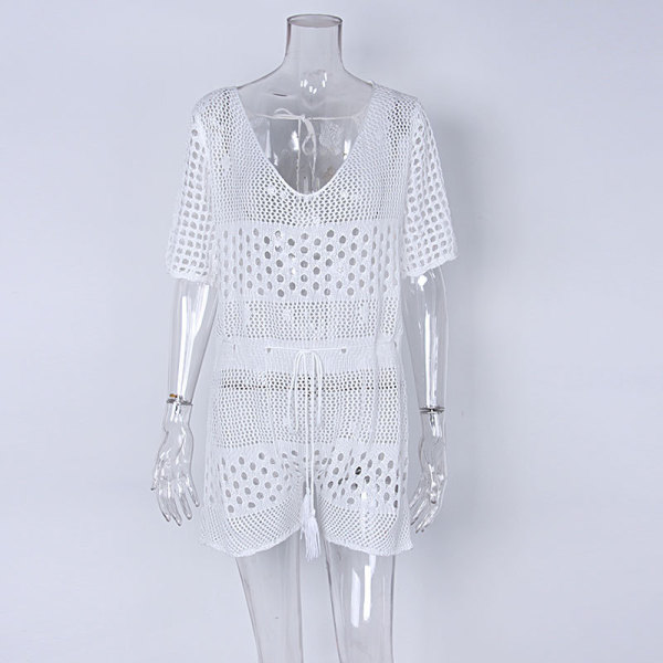 Women's knitted swimwear bikini cover-up bodysuit 119