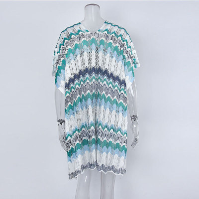 Beach Cover-Up Holiday Knit Colorblock Bikini Cover-Up 120 
