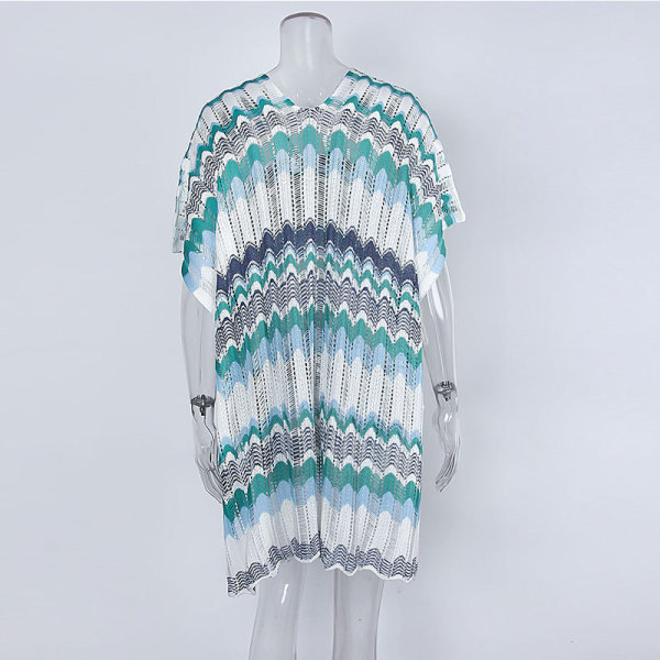 Beach Cover-Up Holiday Knit Colorblock Bikini Cover-Up 120 