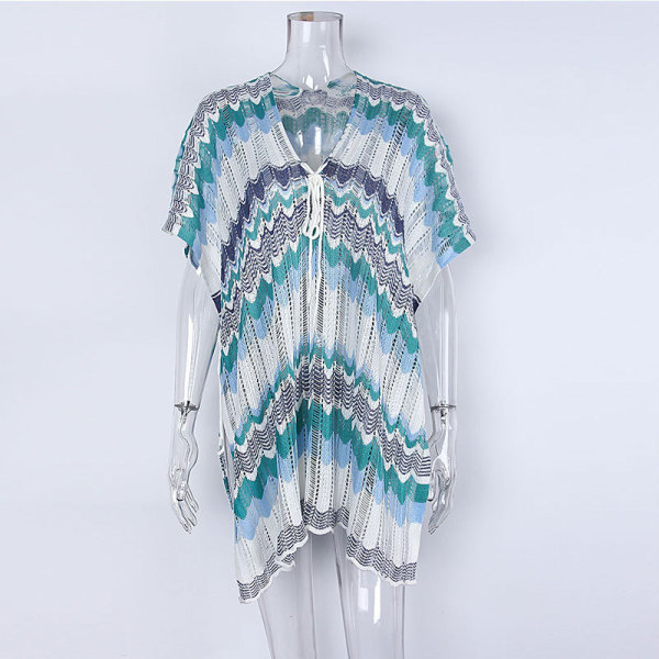 Beach Cover-Up Holiday Knit Colorblock Bikini Cover-Up 120 