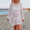 Bikini Blouse Cutout Pompom Fringe Knit Pullover Dress 130