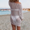Bikini Blouse Cutout Pompom Fringe Knit Pullover Dress 130