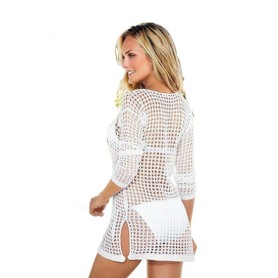 Knitted long-sleeved mesh hollow beachwear sun protection clothing 81 