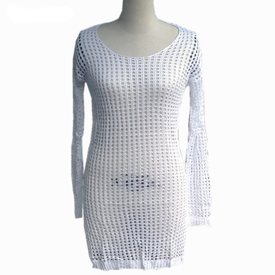 Knitted long-sleeved mesh hollow beachwear sun protection clothing 81 