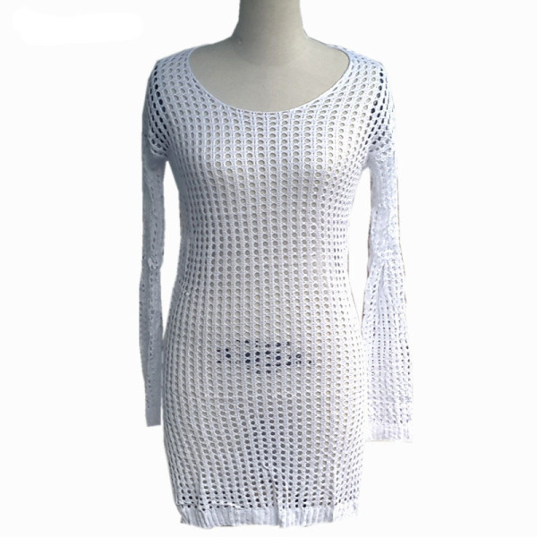 Knitted long-sleeved mesh hollow beachwear sun protection clothing 81 