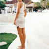 New Women Bikini Top Halter Neck Backless Sexy Knitted Beach Dress 146