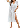 Solid Color Slit Pullover Knit Long Beach Sunscreen 140