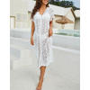 Solid Color Slit Pullover Knit Long Beach Sunscreen 140