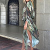 Summer new print large size sunscreen loose chiffon cardigan 153