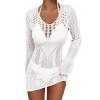 Summer swimwear new sexy see-through hollow knitted beach cover-up 136