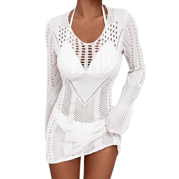 Summer swimwear new sexy see-through hollow knitted beach cover-up 136