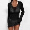 Summer swimwear new sexy see-through hollow knitted beach cover-up 136