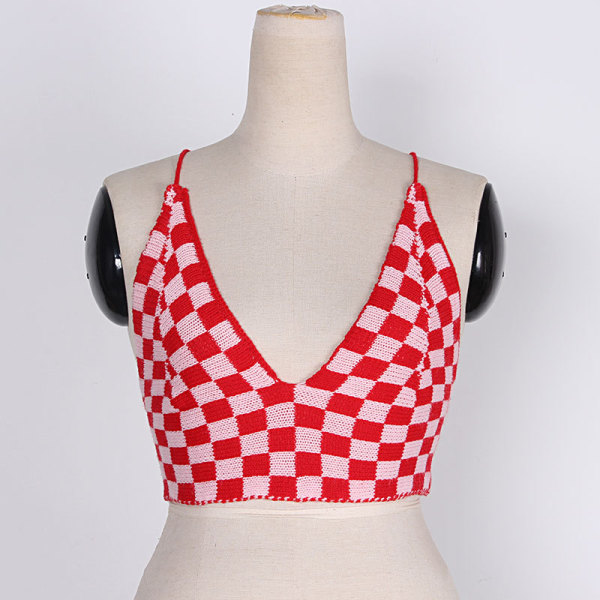 Swimsuit Girls Swimsuit Sexy Red Plaid Holiday Bikini 76