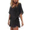 Women's Knitted Hollow Sexy Solid Color Beach Cover Up Sunscreen Shirt 148